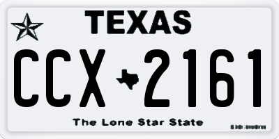 TX license plate CCX2161