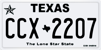 TX license plate CCX2207