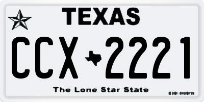 TX license plate CCX2221