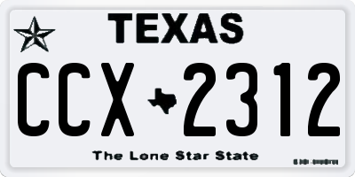 TX license plate CCX2312