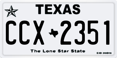 TX license plate CCX2351