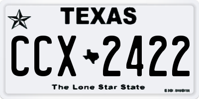 TX license plate CCX2422