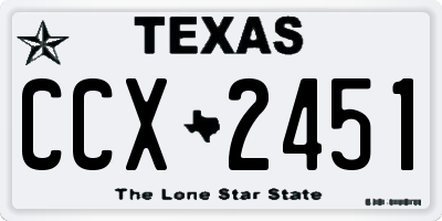 TX license plate CCX2451