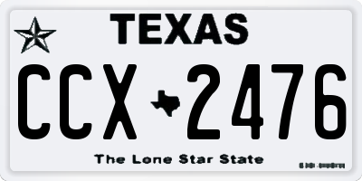 TX license plate CCX2476