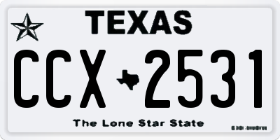TX license plate CCX2531
