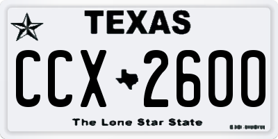 TX license plate CCX2600
