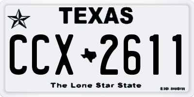 TX license plate CCX2611