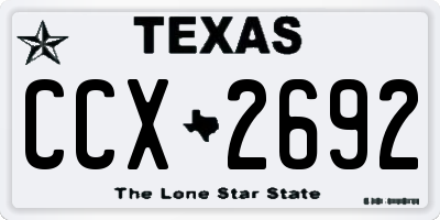 TX license plate CCX2692