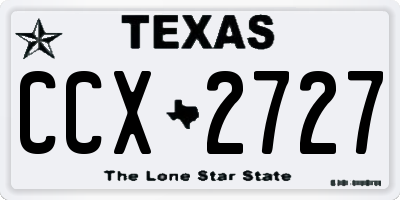 TX license plate CCX2727