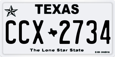 TX license plate CCX2734