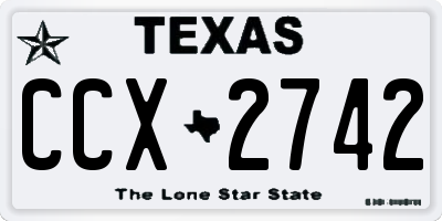 TX license plate CCX2742