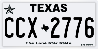 TX license plate CCX2776