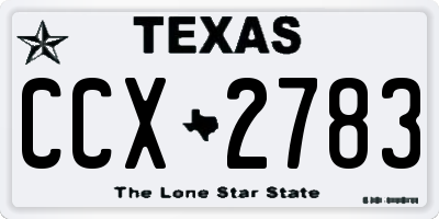 TX license plate CCX2783