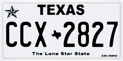 TX license plate CCX2827