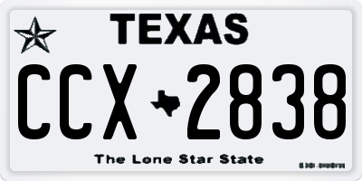 TX license plate CCX2838