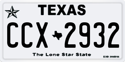 TX license plate CCX2932