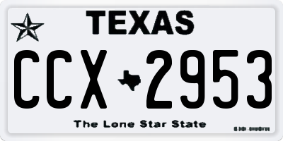 TX license plate CCX2953