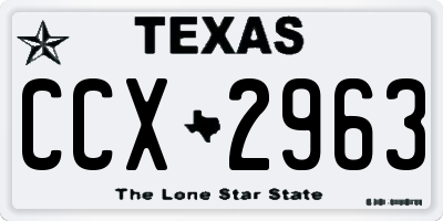 TX license plate CCX2963