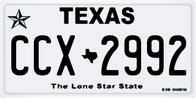 TX license plate CCX2992