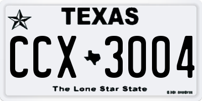 TX license plate CCX3004