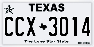 TX license plate CCX3014
