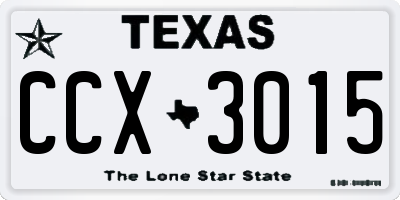 TX license plate CCX3015