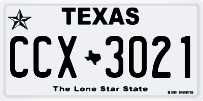TX license plate CCX3021