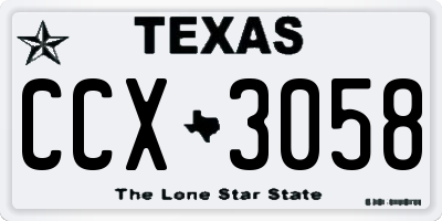 TX license plate CCX3058