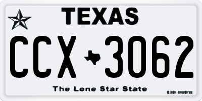 TX license plate CCX3062