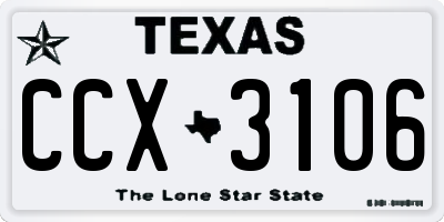 TX license plate CCX3106