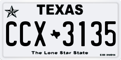 TX license plate CCX3135