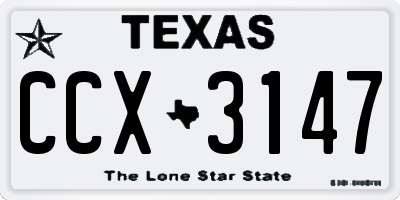 TX license plate CCX3147