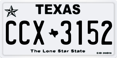 TX license plate CCX3152