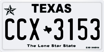 TX license plate CCX3153