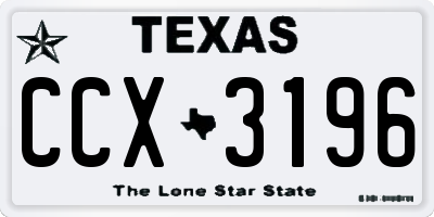 TX license plate CCX3196