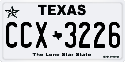 TX license plate CCX3226