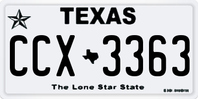 TX license plate CCX3363