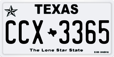 TX license plate CCX3365