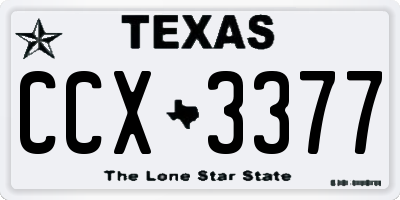 TX license plate CCX3377