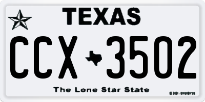 TX license plate CCX3502