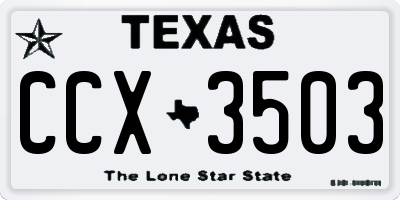TX license plate CCX3503