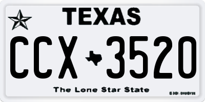 TX license plate CCX3520