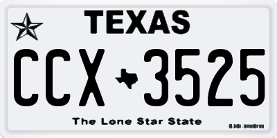 TX license plate CCX3525