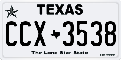 TX license plate CCX3538