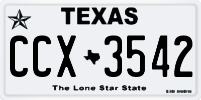 TX license plate CCX3542