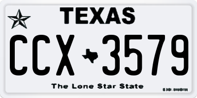 TX license plate CCX3579
