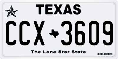 TX license plate CCX3609