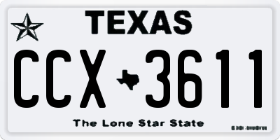 TX license plate CCX3611