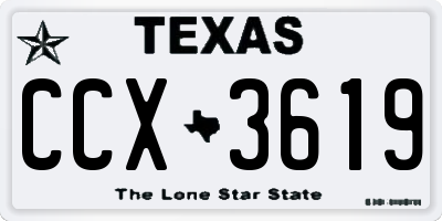 TX license plate CCX3619
