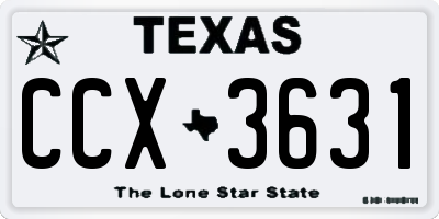 TX license plate CCX3631